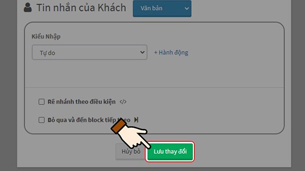 Lựa chọn phần “Lưu thay đổi”